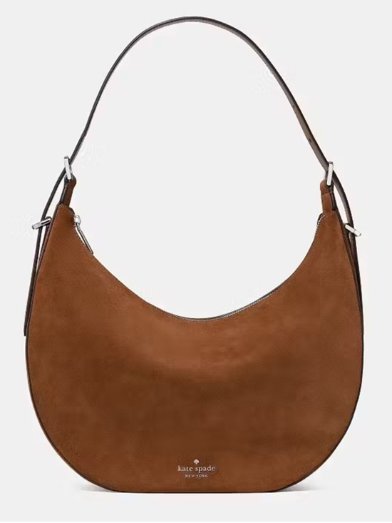 kate spade Handbags - Kate Spade Nova Suede Large Crescent Shoulder Bag Warm Gingerbread Brown